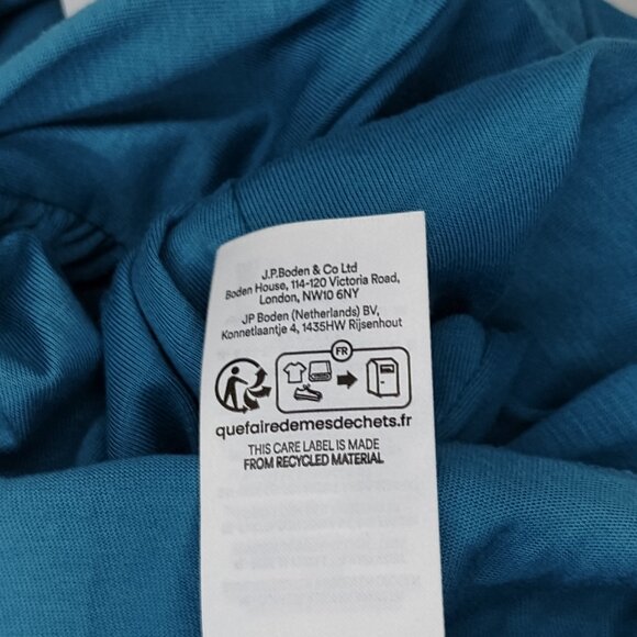 Boden Top Blouse NEW Supersoft Ruffle Cotton Tencel Feminine Comfy Work Teal 10 - Picture 14 of 16